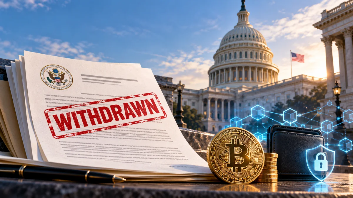 FinCEN menarik kembali aturan yang diusulkan AS kripto mempengaruhi dompet yang disaring sendiri dan campuran kripto, digambarkan dengan dokumen peraturan, Bitcoin dan dompet digital yang aman.